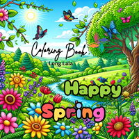 Happy Spring Cozy Coloring Book: Relax and Unwind with Stunning Landscapes